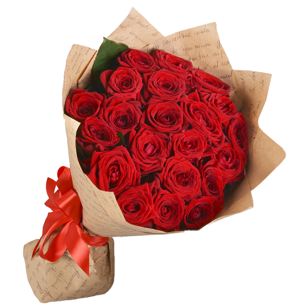 21 красная роза Premium 40 см