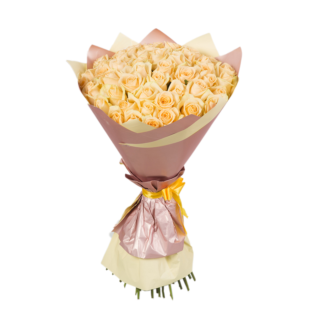 51 желтая роза premium 60 см