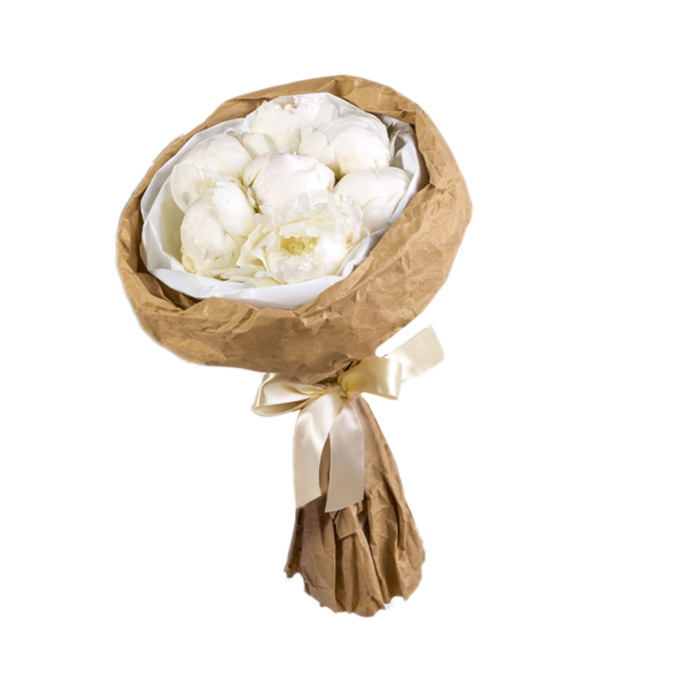 Букет из 7 белых пионов