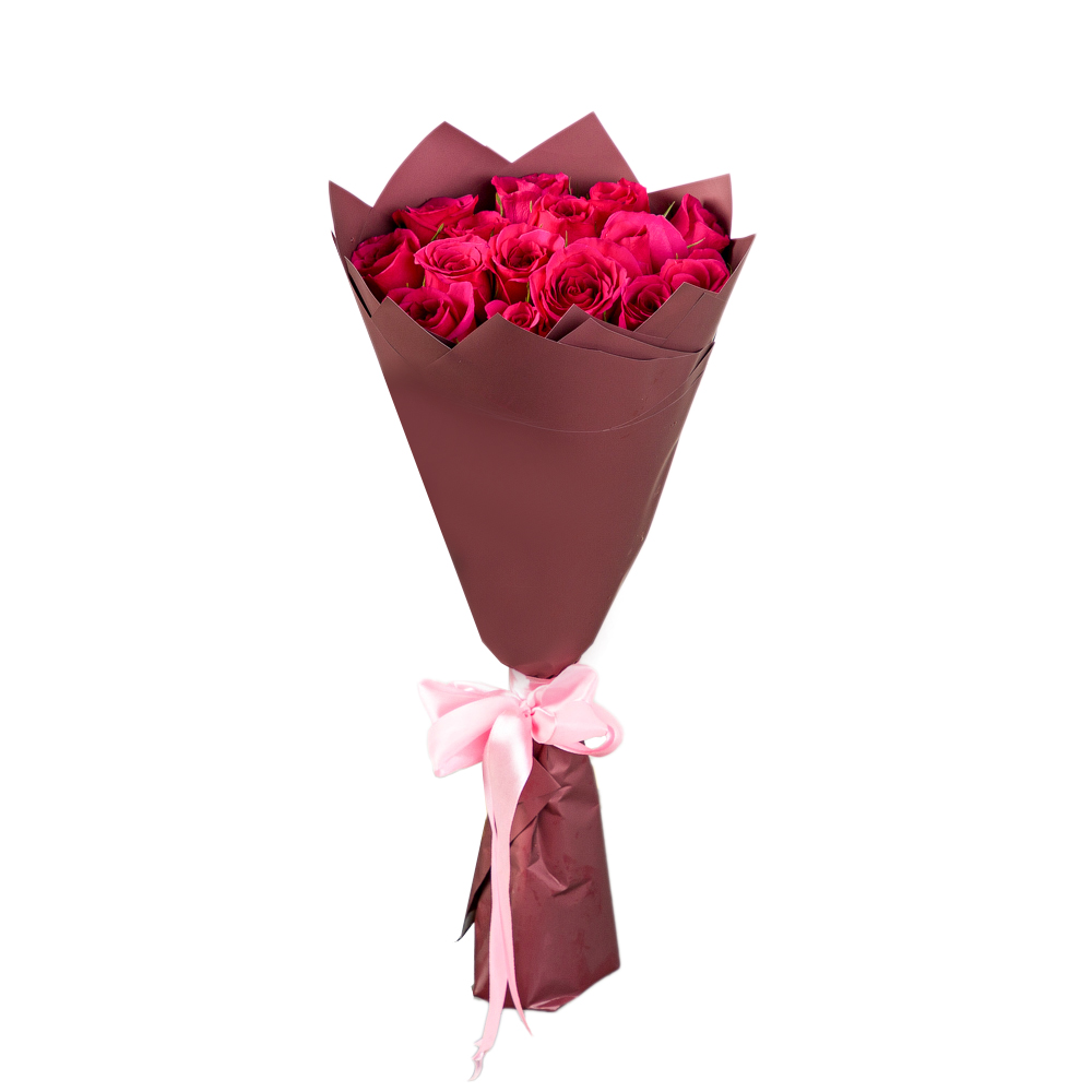 Букет из 15 малиновых роз