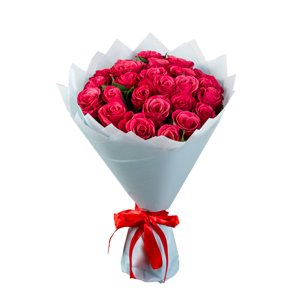 Букет из 25 малиновых роз