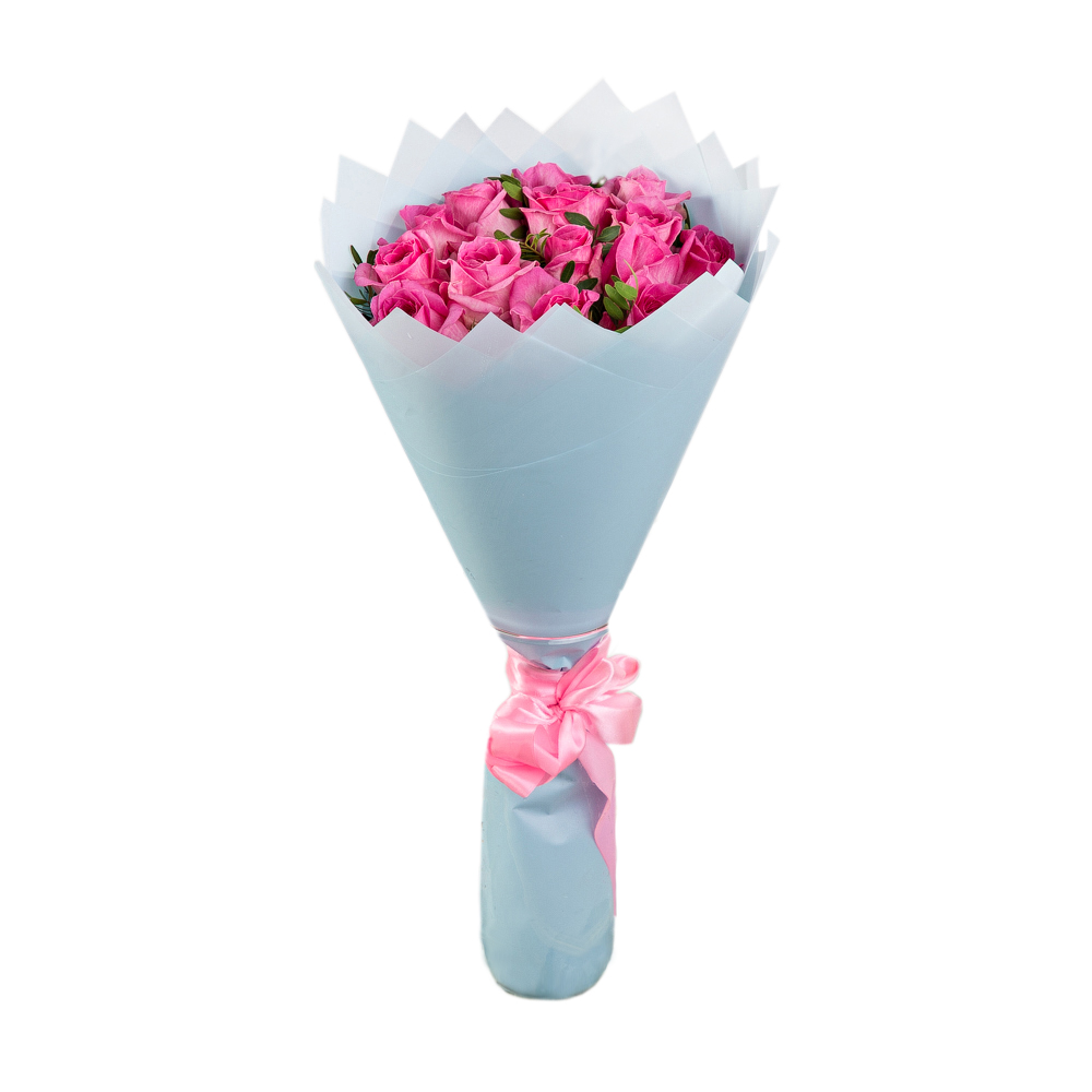 Букет из 15 розовых роз 50 см