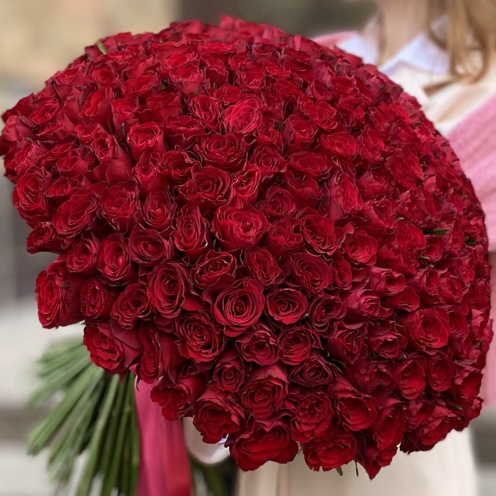 301 красная роза 50 см.