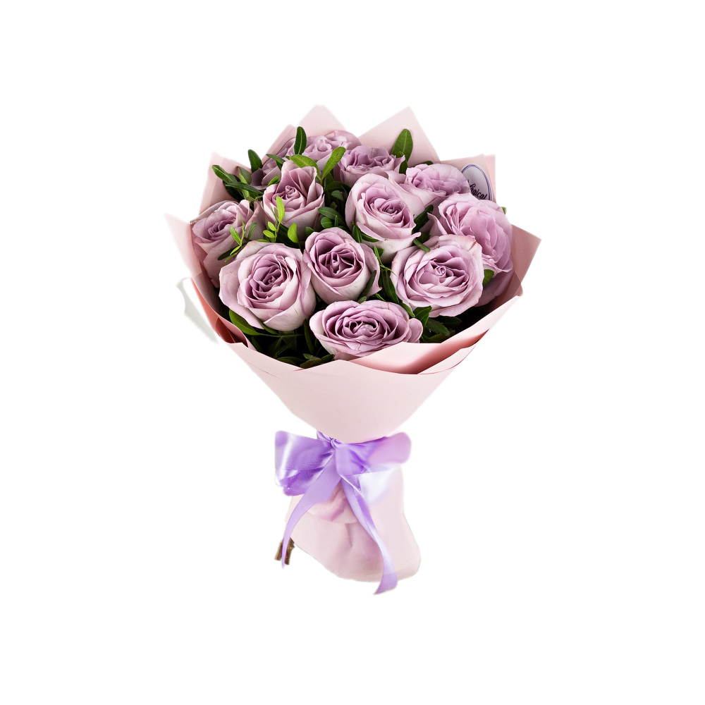 Букет из 11 сиреневых роз 40 см