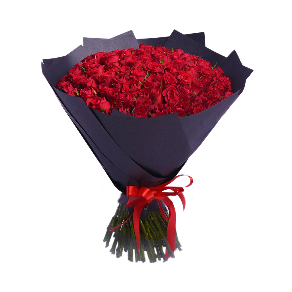 101 красная роза 40 см