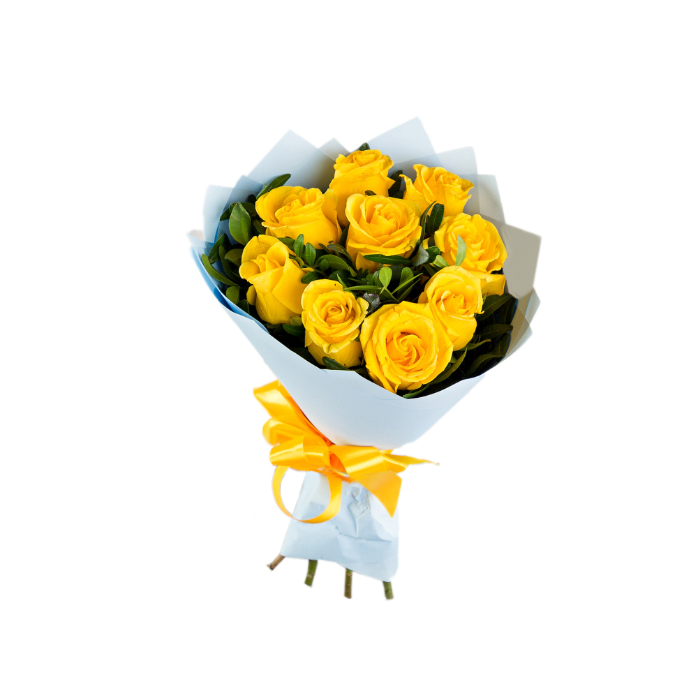 Букет из 9 желтых роз