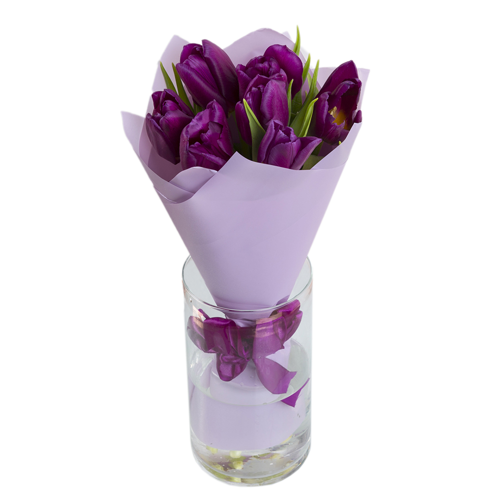 7 сиреневых тюльпанов