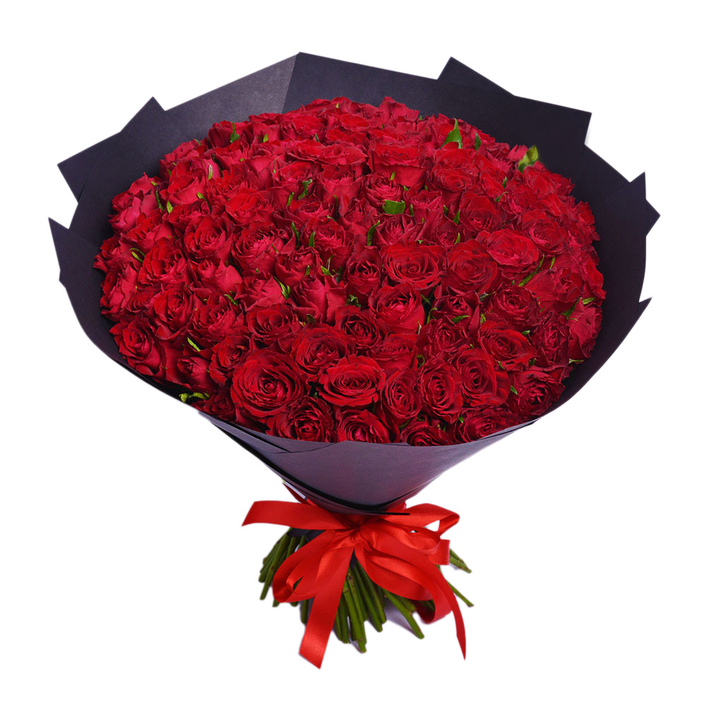 101 красная роза 40 см