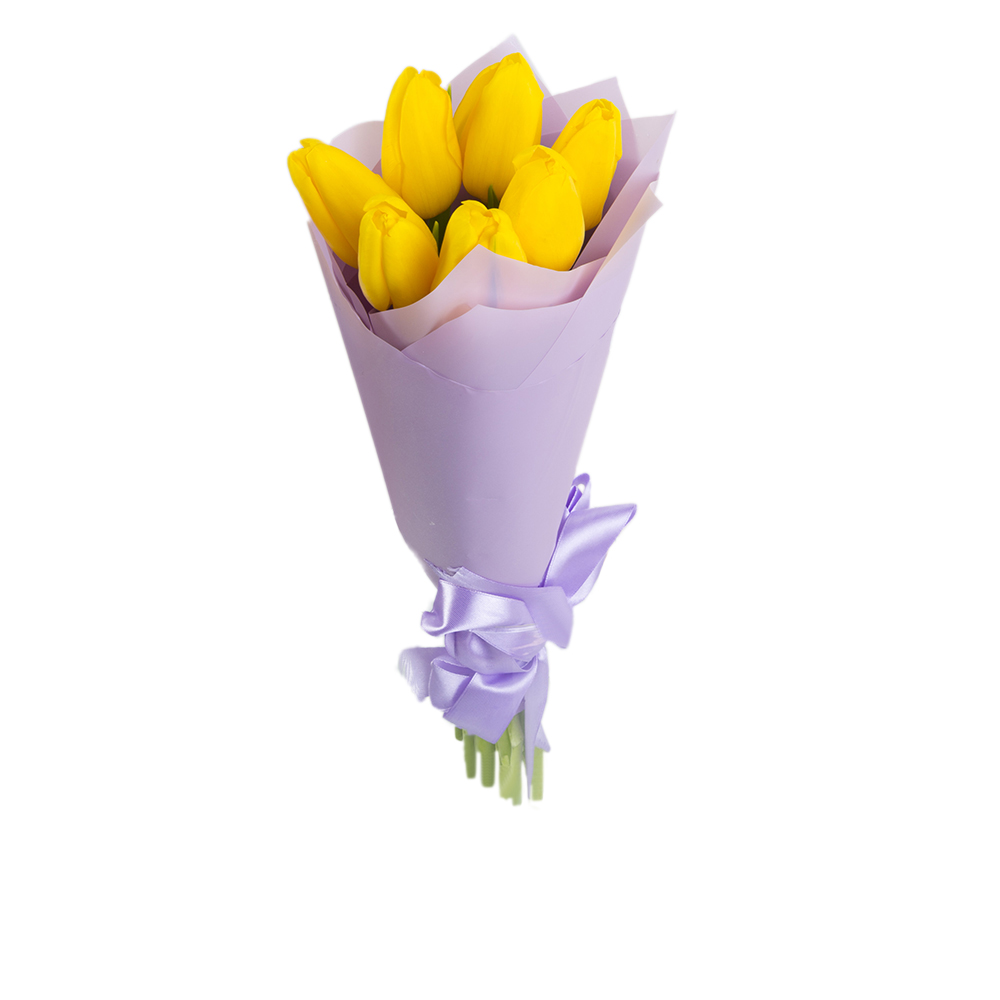 7 желтых тюльпанов