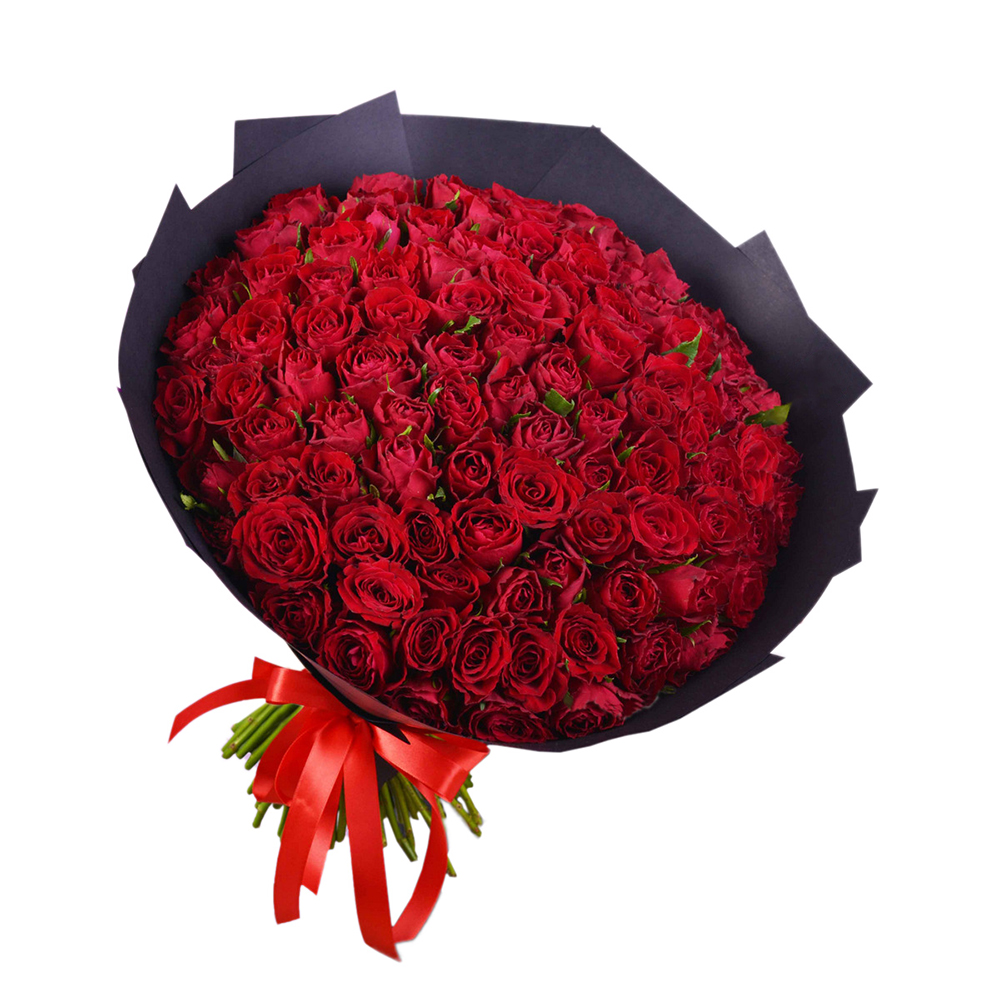 101 красная роза 40 см