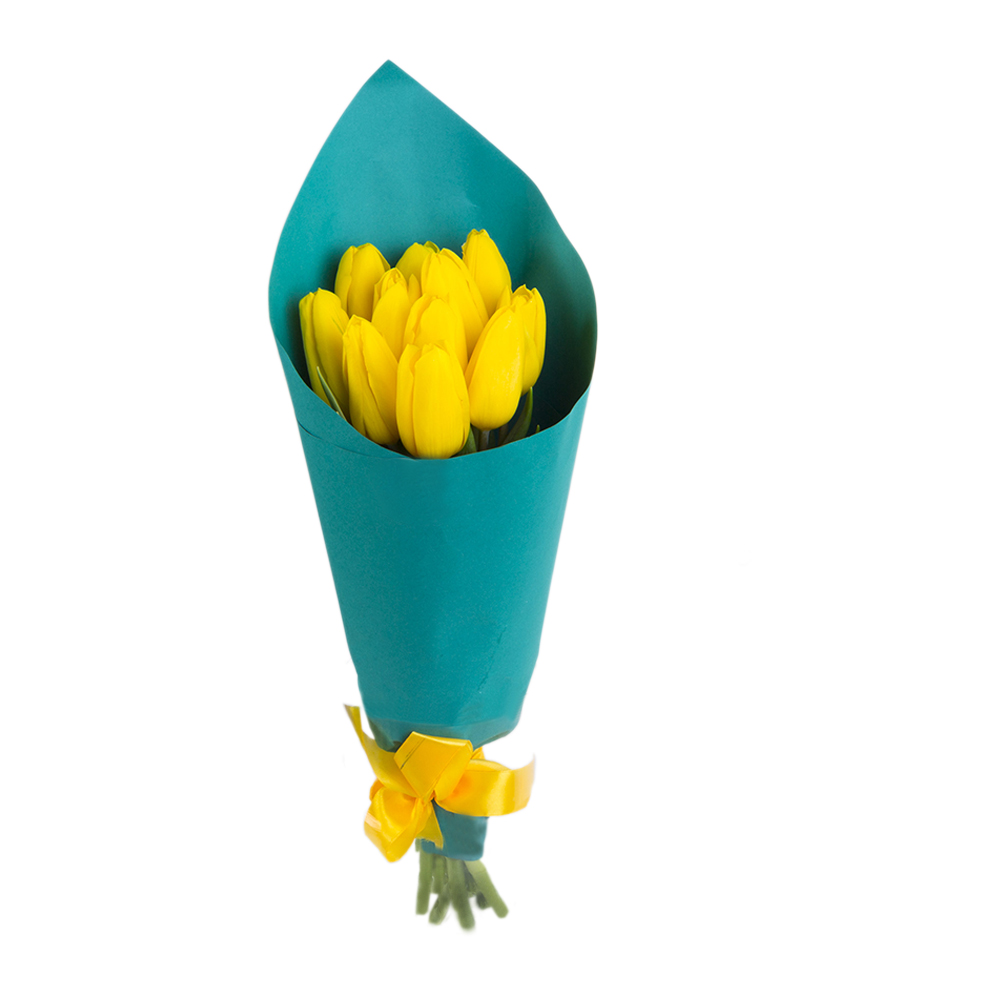 11 желтых тюльпанов