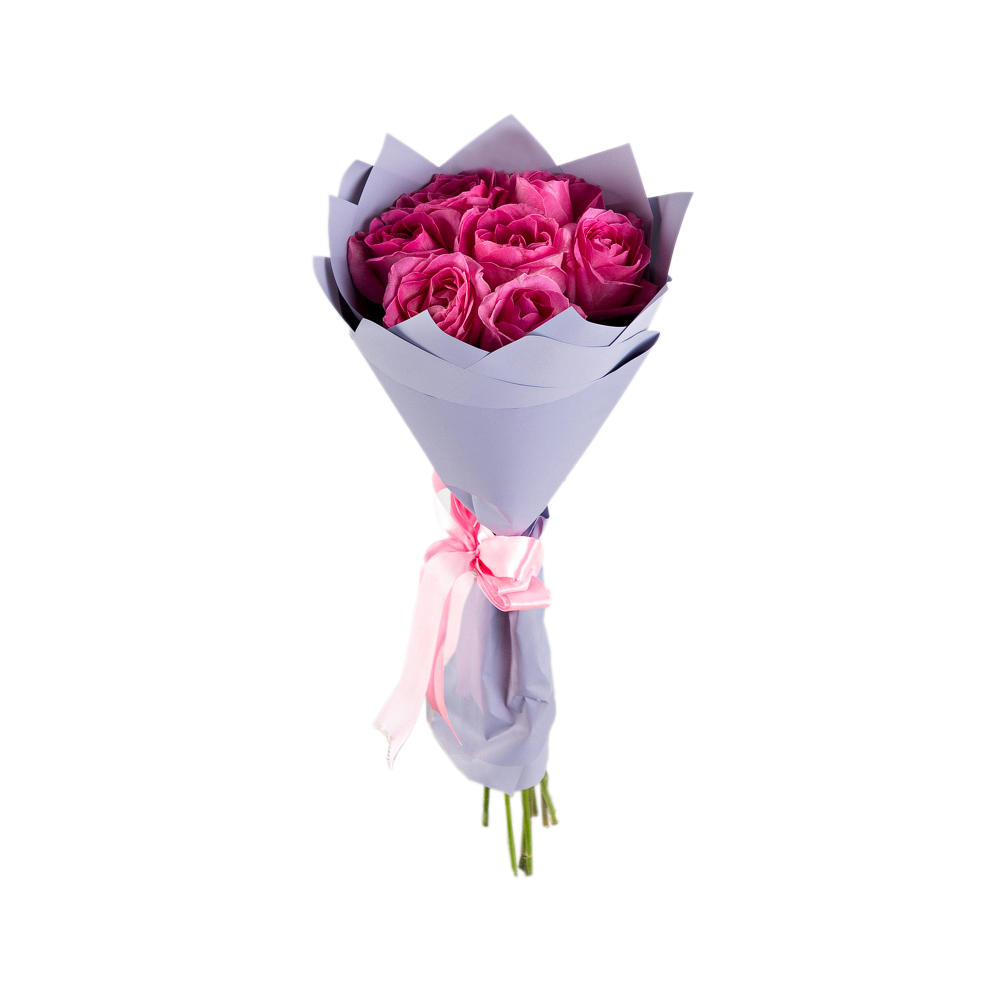 Букет из 7 розовых роз 50 см