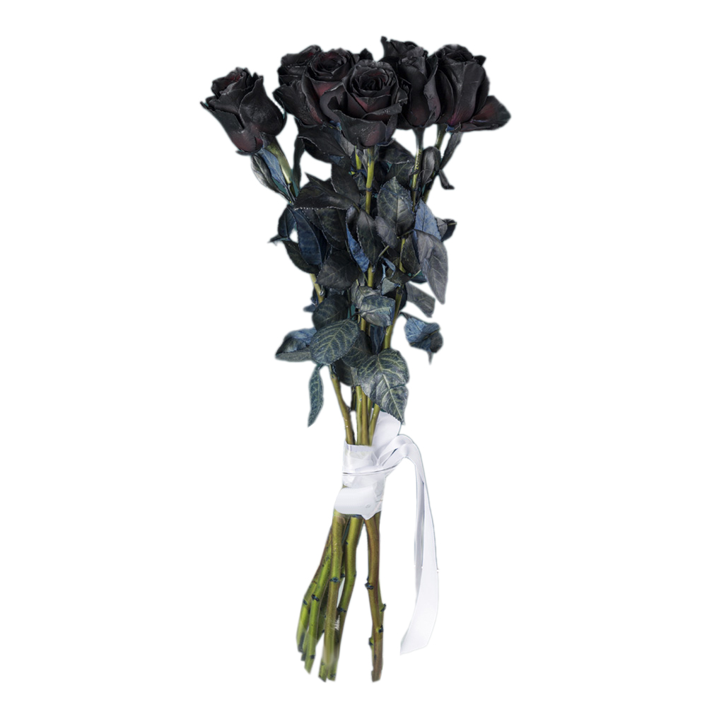 Букет из 7 черных роз 70 см