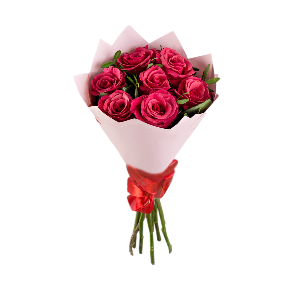 Букет из 7 малиновых роз