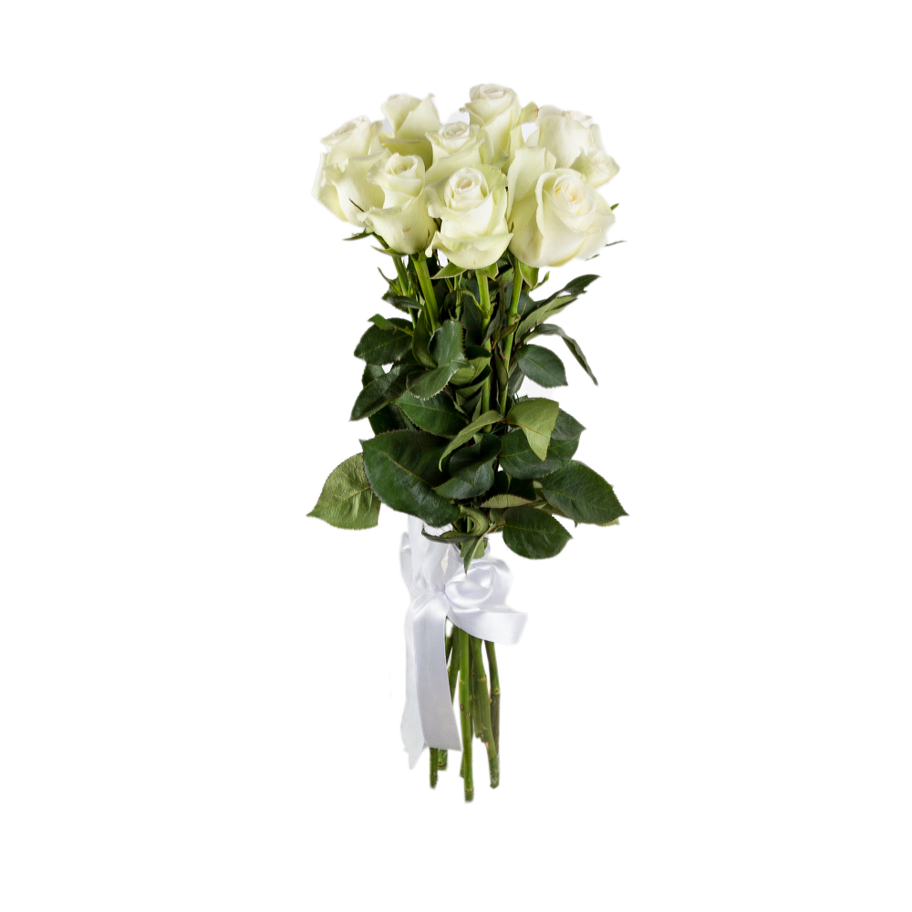 Букет из 9 белых роз 60 см